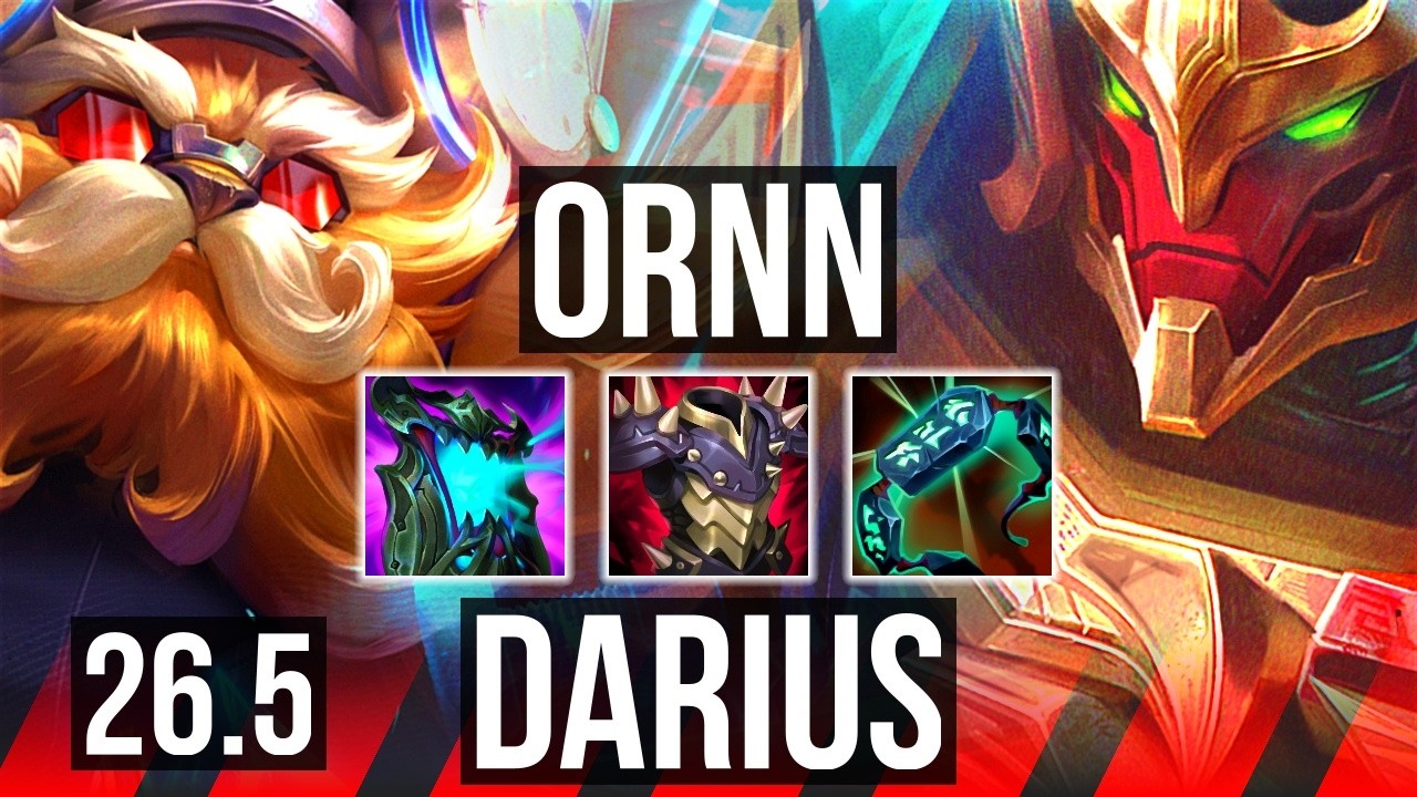 ORNN vs DARIUS (TOP) | Arcane Comet, Good KDA: 8/1/9 | EUW Master | 26. ...