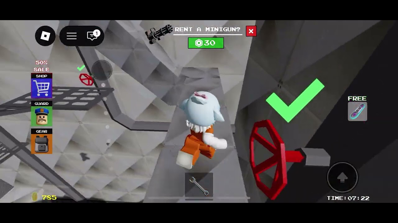 Playing Barry prison in building my brother at the end and I lose