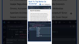How to Create Back To Top Button in JavaScript ? #feedshorts #coding #javascriptdev #webcoding