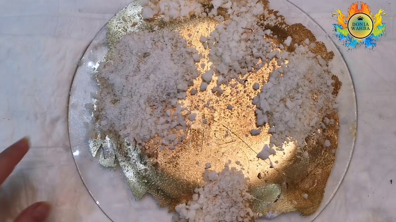 ديكوباج عكسي عالزجاج بتقنية تعتيق ورق الذهب... كوتش دنيا وهبه