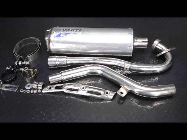 Dトラッカー250 WHITE BROTHERS 製 マフラーサイレンサーはこんな感じ
