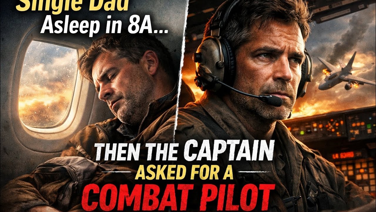 Single Dad Was Asleep in Seat 8A — When the Captain Asked If Any Combat Pilots Were on Board