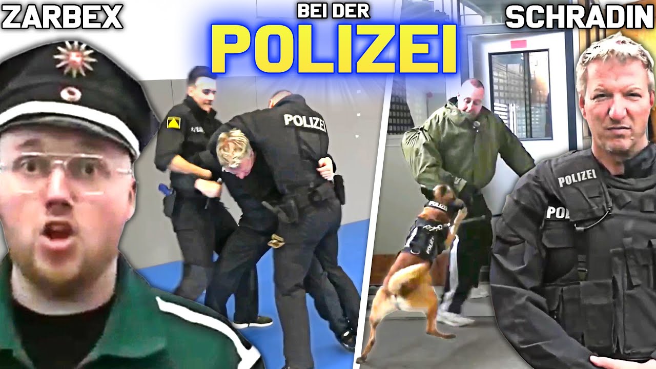ZARBEX und SCHRADIN bei der POLIZEI👮 (PFEFFERSPRAY + POLIZEIHUND = ALBTRAUM💀😱)