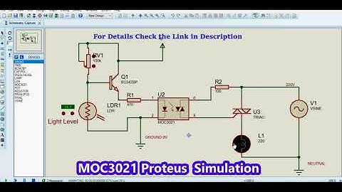 MOC3021 Proteus Simulation - How to use with Example Circuits
