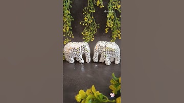 Disco elephant 🤍| mirror mosaic🤍✨#youtubeshorts #homedecor #diycrafts #craftideas