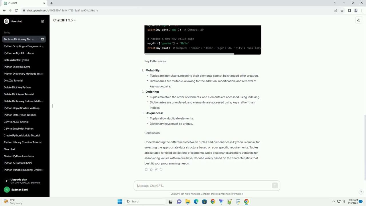 difference between tuple and dictionary in python - YouTube