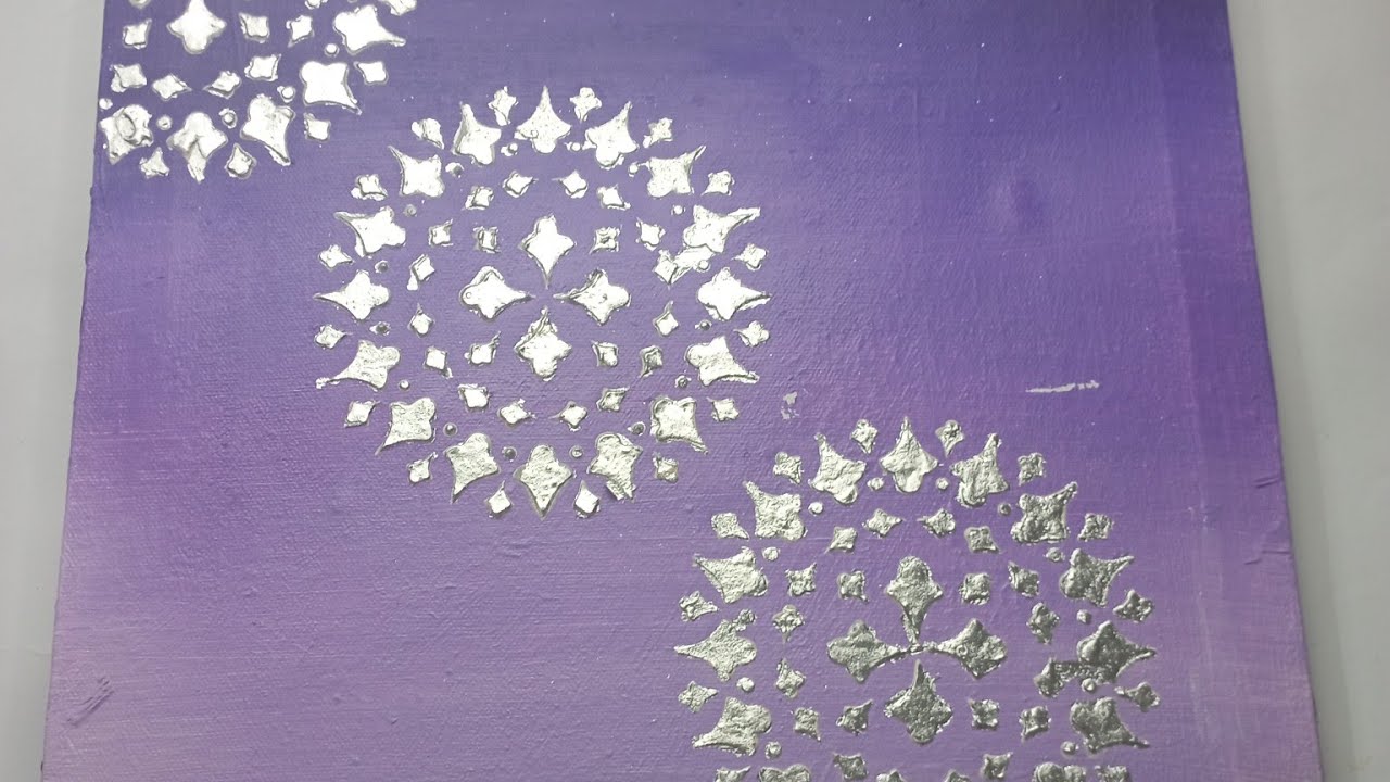 how to apply silver leaf/acrylic painting for beginners/texture paste