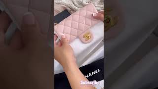 Chanel pink bag unboxing🌸👜 🎀#brandedbags #highqualitybag #bagunboxing#premiumbags #chanel #luxurybag