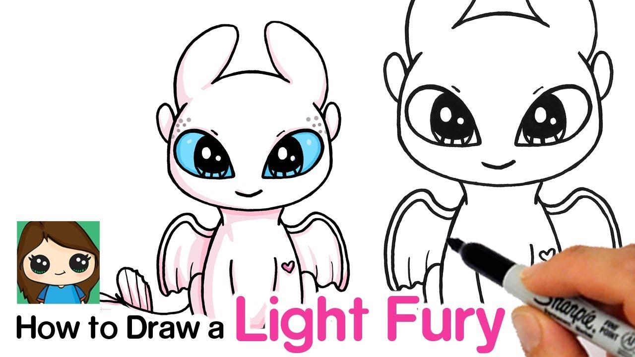 Download How to Draw a Light Fury | How to Train Your Dragon - YouTube