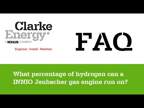 What % of hydrogen can a Jenbacher gas engine run on?