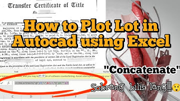 Plot Lot in AutoCad Using EXCEL | Automatic Plotting| Concatenate Formula