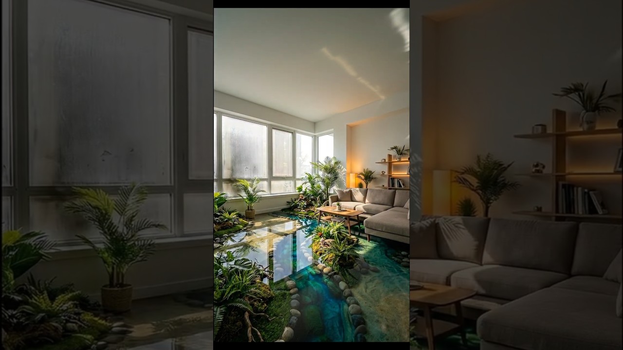 “From plain concrete to a jungle river under glass 🌿That epoxy pour sealed”