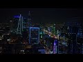 RAIN SOUNDS Over Neon City At Night | 8 HOURS | 4K