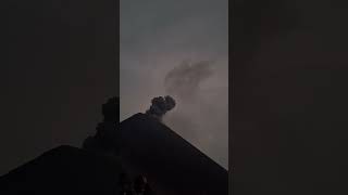 Extremely Rare Footage As Lightning Strikes Fuego Volcano During Eruption