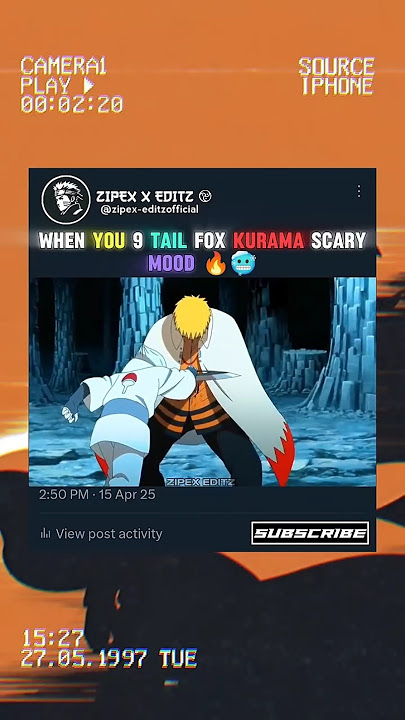 When You ou 9 Tail Fox Kurama Scary Mood 🔥🥶 || #shorts #naruto #anime