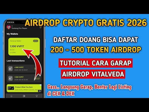Airdrop Gratis 2026‼️ Daftar Doang Dapat 200 - 500 Token, Cara Garap Airdrop VitalVEDA