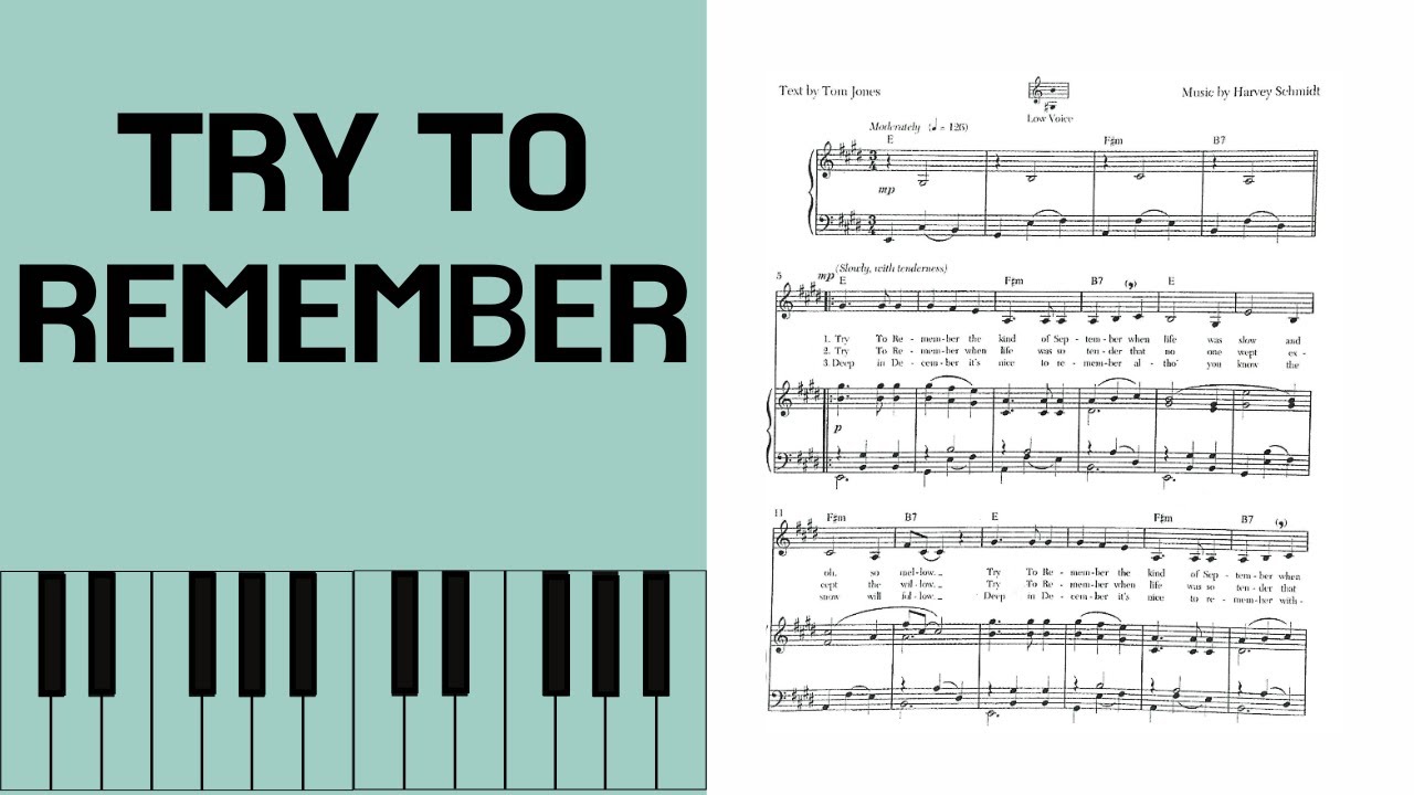 邦楽 Try to remember Harvey Schmidt, Try To Remember, Piano Accompaniment [with score