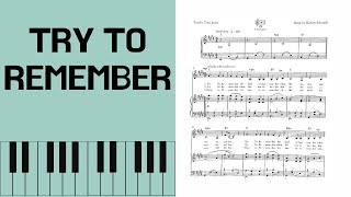 Harvey Schmidt, Try To Remember, Piano Accompaniment [with score]