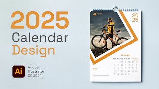 2025 A3 Size Calendar Design in Adobe Illustrator CC 2024