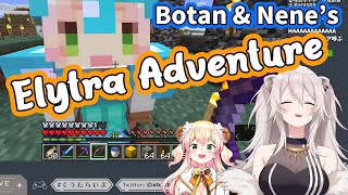 Botan & Nene's Quest for her first Elytra [ENG Subbed Hololive / Stream Highlights]