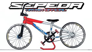 Cara Menggambar Sepeda onthel haymin official | Menggambar sepeda onthel BMX