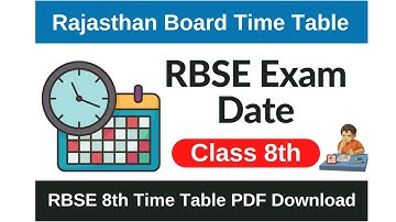 RBSE Class 8 Time table 2023 | Board Exam Datesheet 2023