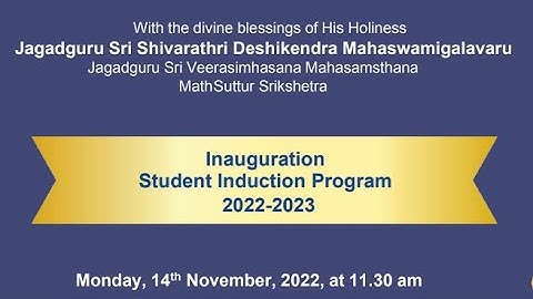 JSS STU Student Induction Programme 2022-23