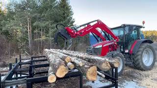 Firewood processing with Dalen 2054 and Massey ferguson 5711m