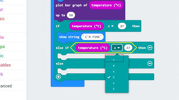 โปรแกรมวัดไข้ Temperatere ในโปรแกรม makecode microbit