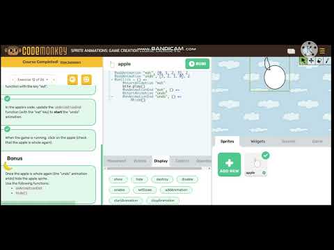 CodeMonkey:Sprite Animation All bonus solution