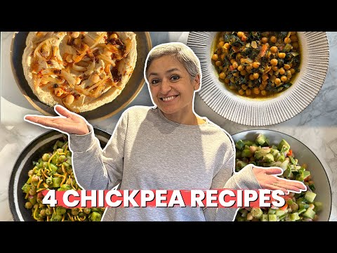 4 CHICKPEA RECIPES EVERYONE SHOULD KNOW! How to use 1 tin of chickpeas to create 4 recipes!
