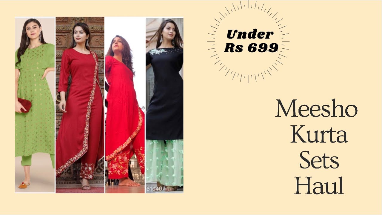 Meesho Haul Under Rs 699 | Latest Kurta Sets From Rs 586 To Rs 676 ...