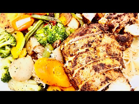 فراخ علي الجريل او الطاسه صحيه وطريه طبق متكامل صحي وسريع