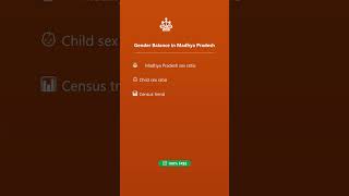 ⚖️ Madhya Pradesh Sex Ratio — SarkarData Govt Data App #Shorts