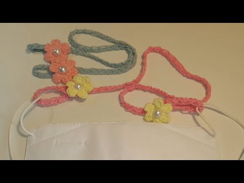 (코바늘)연결고리 없는 사랑스런 마스크 목걸이 / 마스크 스트랩 만들기 / 마스크줄  How to crochet mask strap