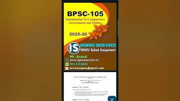 BPSC-105 Solved Assignment English Medium 2025-26 #ignou #ignousolvedassignment #ignouassignment