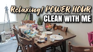 CLEAN WITH ME // RELAXING POWER HOUR CLEANING MOTIVATION |  KITCHEN