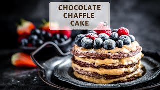 Chocolate Chaffle Cake with Peanut Butter Mousse
