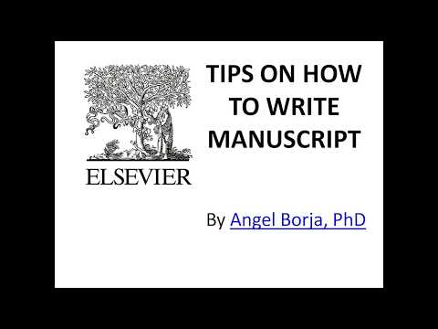 HOW TO WRITE ELSEVIER RESEARCH MANUSCRIPT