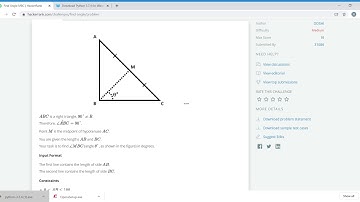 Hackerrank -Find Angle MBC SOLUTION