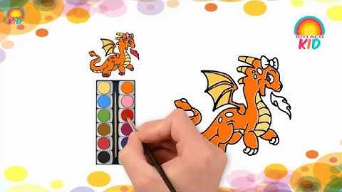 Bé Tập Vẽ Và Tô Màu Con Rồng | Có Hình Tải Về | How to Draw and Color Dragon