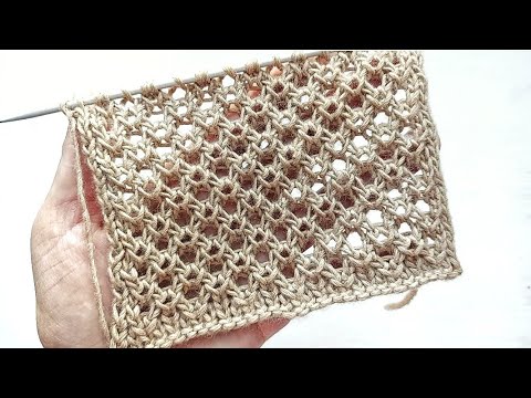 Оригинальный мелкий ажур спицами 🔥 Новый узор для вязания джемперов,  косынок