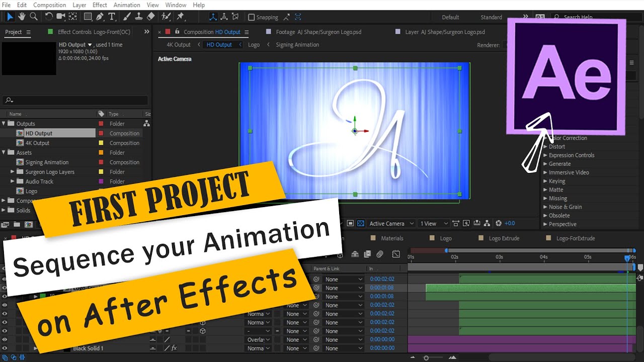 First Term Anim@tion First Project Sequence your Animation on AfterEffects | Series 24 | # ...