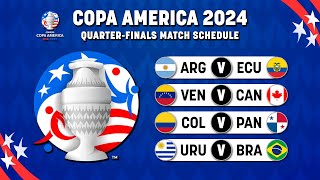 COPA AMERICA 2024 QUARTER FINAL FIXTURES | Match Schedule Quarter Final Copa America 2024