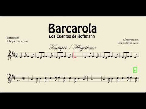 Barcarolle from The Tales of Hoffman Sheet Music for Trumpet and Flugelhorn Offenbach