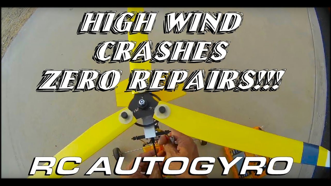 RC Gyrocopter  MIA Autogyro EZ™ 1.25 Gyro - Heavy Wind Flying - Crashes - Zero Repairs