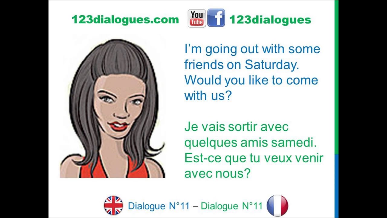 Dialogue 11 - English French Anglais Français - What day 