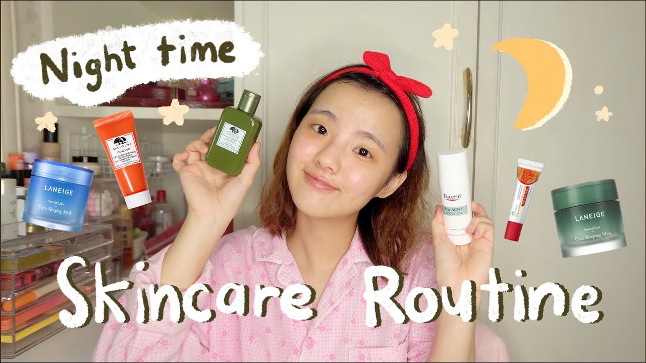 Skincare Routine (Night) ปัญหาสิว, ใช้อะไรหน้าดีขึ้น? | Dearkiko