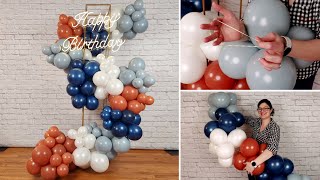 DIY Balloon Garland Climbing a Stand