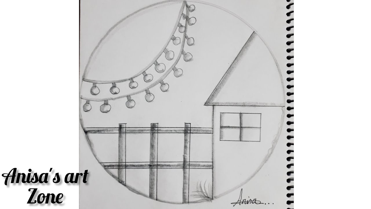 Easy circle scenery drawing Circle drawing for beginners Easy